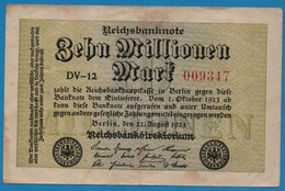 DEUTSCHES REICH 10 MILLIONEN MARK 22.08.1923 # DV-12 009347  P#106a - 10 Miljoen Mark