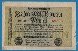 DEUTSCHES REICH 10 MILLIONEN MARK 22.08.1923 # DV-38 169505  P#106a - 10 Miljoen Mark