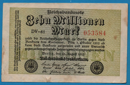 DEUTSCHES REICH 10 MILLIONEN MARK 22.08.1923 # DV-61 053584  P#106a - 10 Millionen Mark