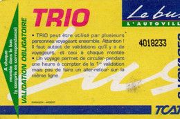 Billet De Transport - France - Troyes - TCAT - Trio - Otros & Sin Clasificación