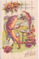 CPA - 1 ER AVRIL - POISSON D'AVRIL - A TABLE SERVICE - 1er Avril - Poisson D'avril