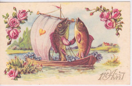 CPA - 1 ER AVRIL - POISSON D'AVRIL - BATEAU VOILE FLOTTANT DANS L'EAU - 1er Avril - Poisson D'avril