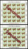 GUYANA(1980) Butterflies. Space Achievements. Set Of 8 Sheets Of 25 With Gold And Silver Ovpt Specimen. Scott 2104//7 - Guyana (1966-...)