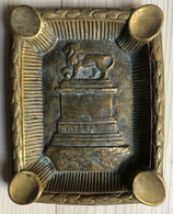 Ancien Cendrier En Bronze Vide Poche Bataille De Waterloo Butte Du Lion Belgique Napoléon - Brons
