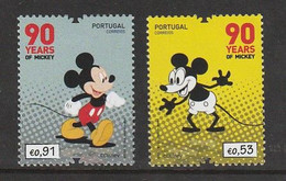 Portugal 2018 90 Years Of Mickey 2v ** Mi 4433 - 4440,  Yt 4412-4413 - Ungebraucht