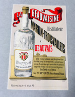 Rare ETIQUETTE Luxe Distillateur Martin Troisvallets Beauvais Beauvaisine Liqueur Chromo Pichot Editeur Effet Brillant - Alcoli E Liquori