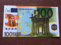 BILLET DE BANQUE  *100 Euro  FICTIF  Chine   BANKNOTE Fictitious - Specimen