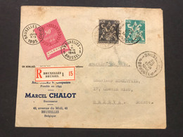 Briefomslag RECOMMANDE 1945 - OBP 674A + 689A (10fr 50c) - BRUXELLES 1S BRUSSEL Met Vignet MAISON GISQUIERE - Covers & Documents