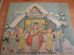 Enfantina Livre à Découper Et à Colorier Allemand. Malbuch Deutschland Und Schneiden Année 1940 ? Weihnachtstrippe - Wholesale, Bulk Lots