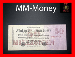 GERMANY  Reichsbank   50 Millionen Mark  25.7.1923   P. 98   "8 Digit Serial"   VF+ - 50 Miljoen Mark