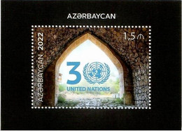 Azerbaijan 2022 . Membership In United Nations - 30y. 1v. +  S/S - Azerbaïdjan