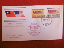 CHINE TAIWAN CACHET TAIPEI SUR TIMBRE ENVELOPPE 1 JOUR 1976 COMMEMORATION OF U.S.A - Otros
