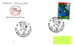 ITALIA  ITALY - 1990 NAPOLI Campione D'Italia Calcio 1989-90 Su Busta Fdc PT - 7848 - 1991-00: Marcofilia
