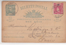 Portugal -1  Bilhete Postal Circulado  De Azinhaga  Para Paris   1901 - Santarem