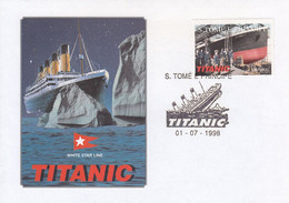 FDC SAO TOME AND PRINCIPE 1784,ships,Titanic - FDC
