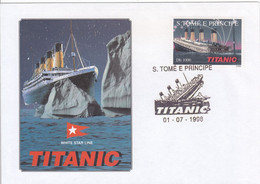 FDC SAO TOME AND PRINCIPE 1787,ships,Titanic - FDC