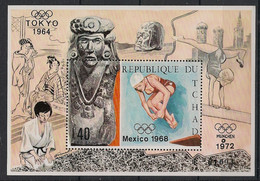 TCHAD - 1970 - Bloc Feuillet BF  N°Mi. 11 - Olympics / Mexico - Neuf Luxe ** / MNH / Postfrisch - Plongeon