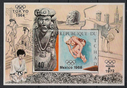 TCHAD - 1970 - Bloc Feuillet BF  N°Mi. 11 - Olympics / Mexico - Neuf Luxe ** / MNH / Postfrisch - Salto De Trampolin