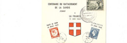 Centenaire Du Rattachement De La Savoie à La France.Carte Commémorative. - Rhône-Alpes