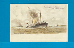België Carte Postale (Paquebots De L'Etat Belge Ligne Ostende-Douvres) Naar Bruxelles 05/1901 UNG - 1893-1907 Armoiries