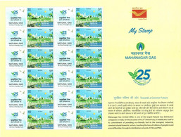 India 2020 Natural Gas, Mahanagar, Eco Friendly, Environment , Cooking,  Sheet Of 12v Stamps  MNH (**) Inde Indien - Nuevos