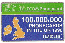 ENGLAND : BTP008 100.000.000th Blue ( Batch: 009C03615) MINT - BT Emissions Générales