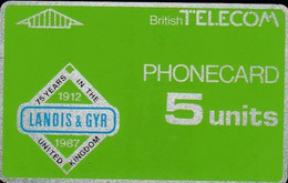 ENGLAND : BTP001 5u  LANDIS+GYR 75 Years ( Batch: 708A05441 N) USED - BT Emissions Générales