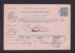 20 Pf. Postanweisung  Ab Dortmund - Oblitérés