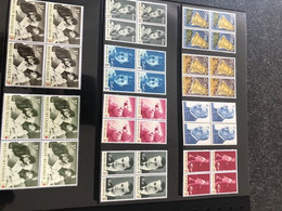 Belgie COLLECTION OF BLOCKS OF 4 Period Ca 1963-1977 MNH BELOW FACE VALUE (11296fr Zonder Toeslag = 280€) LINDNER PAGES - Collections