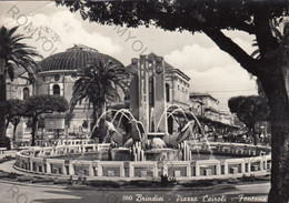 CARTOLINA  BRINDISI,PUGLIA,PIAZZA CAIROLI-FONTANA,STORIA,MEMORIA,CULTURA,RELIGIONE,BELLA ITALIA,VIAGGIATA 1958 - Brindisi