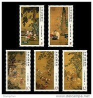 Taiwan 2014 Ancient Chinese Painting-Children At Play Stamps Buddha Summer Autumn Winter Rock Chrysanthemum Flower - Neufs