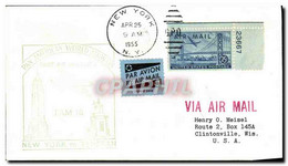 Lettre Etats Unis 1st Flight New York Teheran 25 4 1955 - 2c. 1941-1960 Brieven