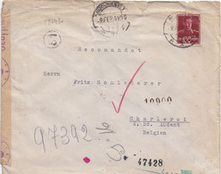 28748# ROUMANIE LETTRE CENSURE ALLEMANDE CENZURAT AVISE Obl BUCURESTI 1944 BUCAREST ROMANIA CHARLEROI Belgique - Cartas De La Segunda Guerra Mundial