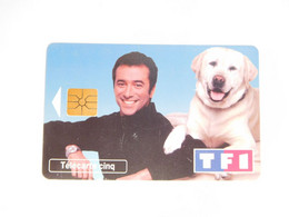 Télécarte 5 U , Gn468 , Bernard Montiel  , Média TV , TF1 , Chien Labrador Farouk , Cote : 14 Euros , TBE - Privées