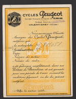 Beaulieu-Valentigney (25 Doubs)  Certificat De Garantie Motocyclette PEUGEOT  1950 (PPP37786) - Sin Clasificación