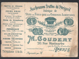 Paris Rue Montmartre ; Carte Commerciale M.COUDERT: Aux Grosses Truffes Du Périgord (PPP37789) - Publicités