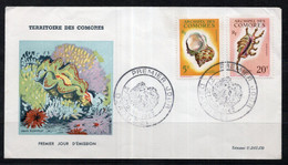 COMORES Timbres N°22 &  23 Sur 1 Enveloppe 1er Jour TB  cote Timbres : 17.50€ - Briefe U. Dokumente