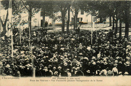 Fumel * Place Des Vétérans , Vue D'ensemble Pendant L'inauguration De La Statue Le 5 Juin 1910 - Fumel