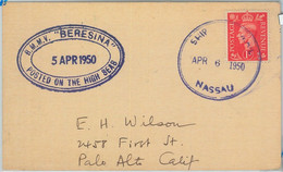 74794 - BAHAMAS - POSTAL HISTORY -  CARD Posted At Sea PAQUEBOT Ship Mail 1950 - Otros & Sin Clasificación