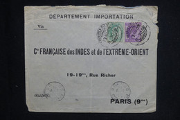 INDES ANGLAISES - Enveloppe Commerciale De Benares City Pour Paris En 1909 - L 124136 - 1902-11 Koning Edward VII
