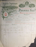 Absinthe - Facture - Absinthe Premier Fils Pour Entrepôts Louis Ternon Montivilliers - Seine - Inférieure  - 1903 - - 1900 – 1949