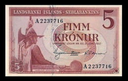 # # # Banknote Island (Iceland) 5 Kronur 1957 UNC # # # - Islanda