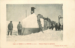 Delcampe - Ligne Chemin De Fer De Mende à La Bastide ( Lozère ) * Chasse Neige En Opération - Mende