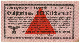 10 REICHSMARK PRIGIONIERI DI GUERRA WWII GERMANIA LAGERGELD 1939-1945 BB+ - Other & Unclassified