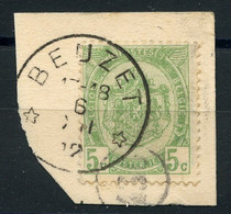 BELGIQUE - COB 83 - 5C VERT JAUNE RELAIS A ETOILES BEUZET - 1893-1907 Wappen