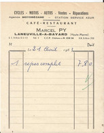 Petite Facture Papier Pub - Marcel Py  Laneuville Bauard - Haute Marne - 52 - 1950 - ...
