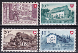 MiNr. 525 - 528 Schweiz1949, 15. Juni. „Pro Patria“: Berufe (V); Landhäuser (IV) - Postfrisch/**/MNH - Ungebraucht