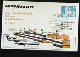 DDR: Gs-Kte Mit SoSt BERLIN 7 "Neue Passagierabfertigung Flughafen Berlin-Schönefeld" 1.6.76 Rs: Ankunftst. KIEW 7.6.76 - Postales Privados - Usados