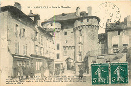 Marvejols * Place Et Porte De Chanelles * Banque J. VILLA & Cie * Commerces Magasins * Villageois - Marvejols