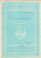 Hungary, 1954, Vintage Volleyball Diploma - XII Summer School World Championship - Diploma's En Schoolrapporten